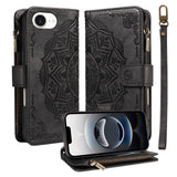 iPhone 17e / 16e EIDERWOOD Flipcase m. 9 x Kortholder / Lynlåslomme / RFDI-Blokering / Rem - Sort