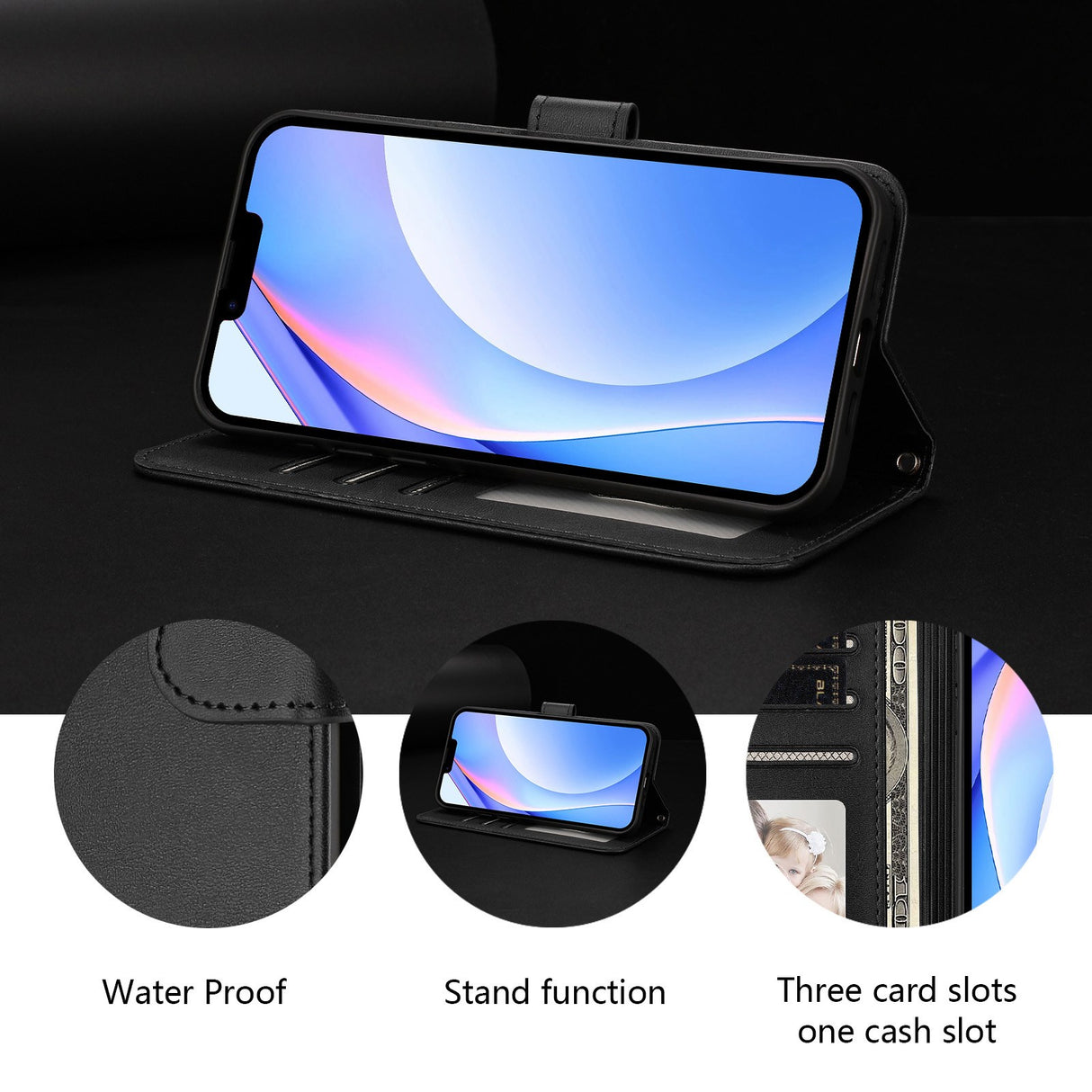 Honor 600 / 600 Pro EIDERWOOD Kunstlæder Flip Cover inkl. Strop - Sort