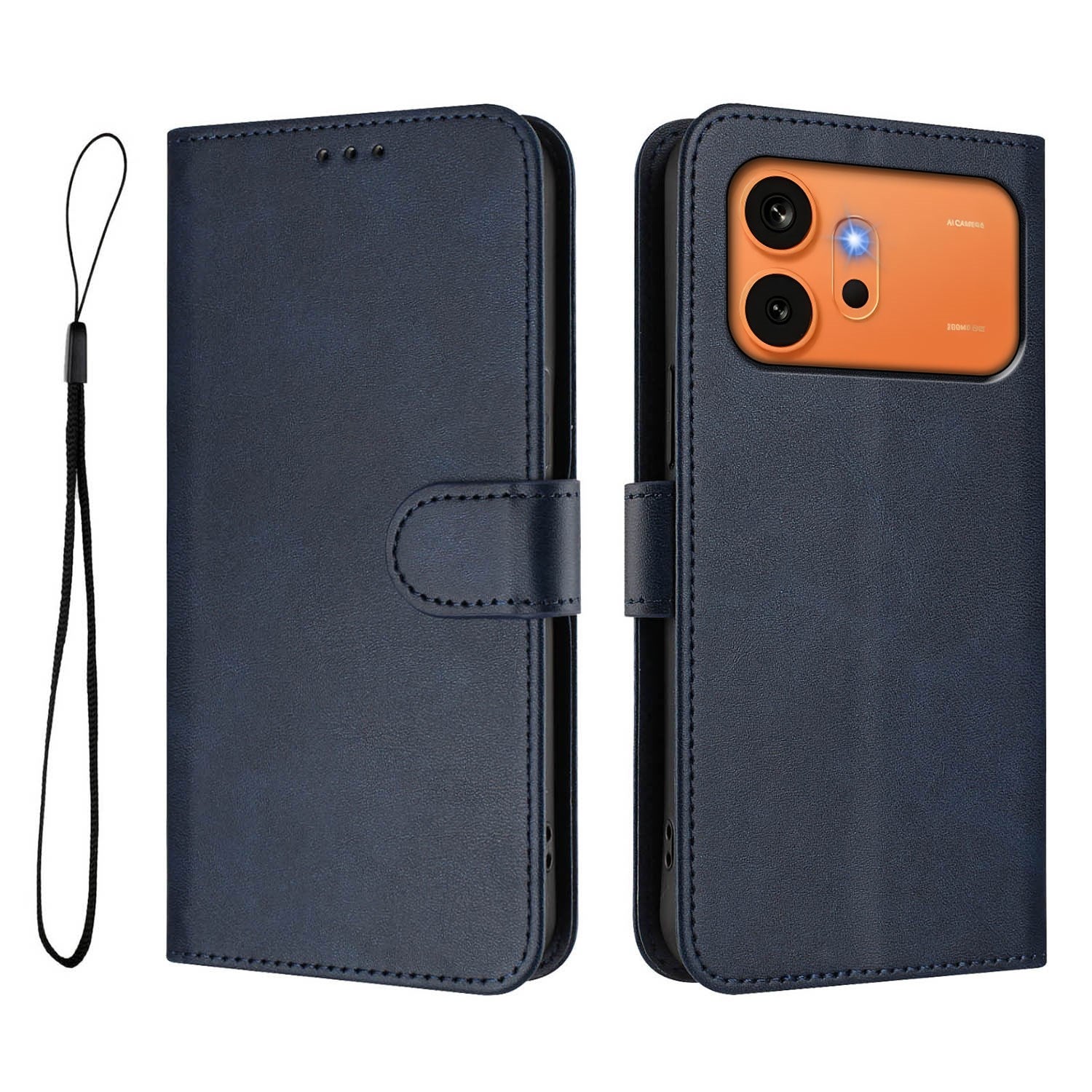 Honor 600 / 600 Pro EIDERWOOD Kunstlæder Flip Cover inkl. Strop - Blå