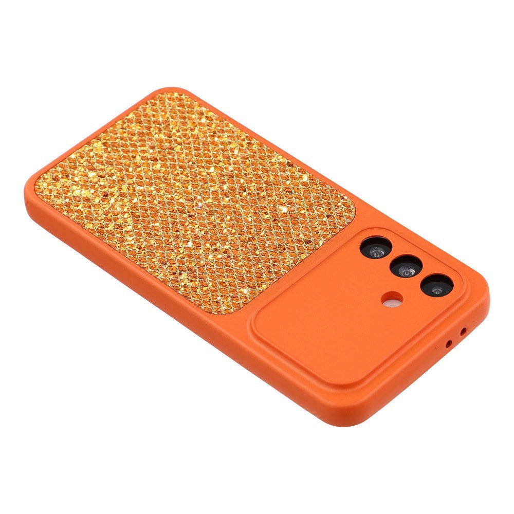 Samsung Galaxy A17 (5G) EIDERWOOD Fleksibelt Plast Bagside Cover m. Glitter - Orange