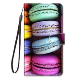 Sony Xperia 10 IV Læder Flip Cover m. Pung og Strop - Macarons