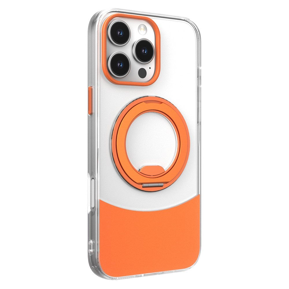 iPhone 17 EIDERWOOD Hybrid Mobilcover med Ståfunktion - MagSafe Kompatibel - Gennemsigtig / Orange