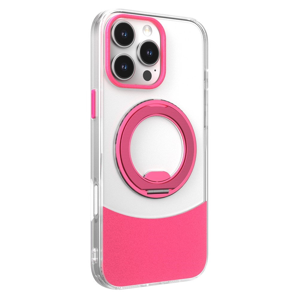 iPhone 15 Pro EIDERWOOD Hybrid Mobilcover med Ståfunktion - MagSafe Kompatibel - Gennemsigtig / Pink