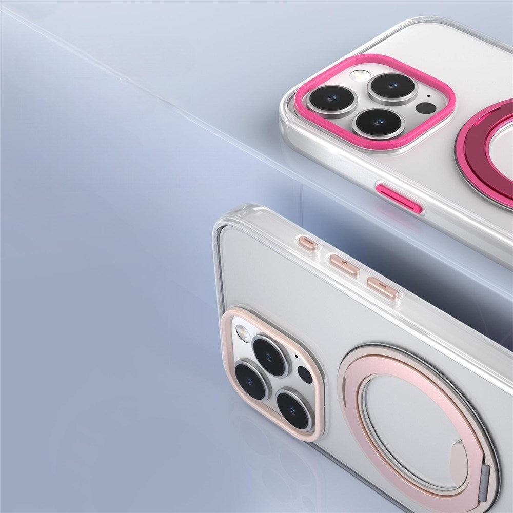 iPhone 13 Pro EIDERWOOD Hybrid Mobilcover med Ståfunktion - MagSafe Kompatibel - Gennemsigtig / Pink