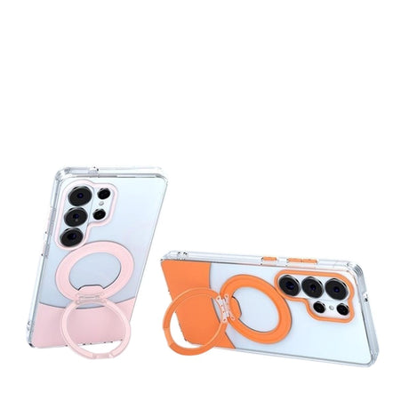 Samsung Galaxy S26 EIDERWOOD Hybrid Mobilcover med Ståfunktion - MagSafe Kompatibel - Gennemsigtig / Pink