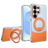 Samsung Galaxy S26 Ultra EIDERWOOD Hybrid Mobilcover med Ståfunktion - MagSafe Kompatibel - Gennemsigtig / Orange