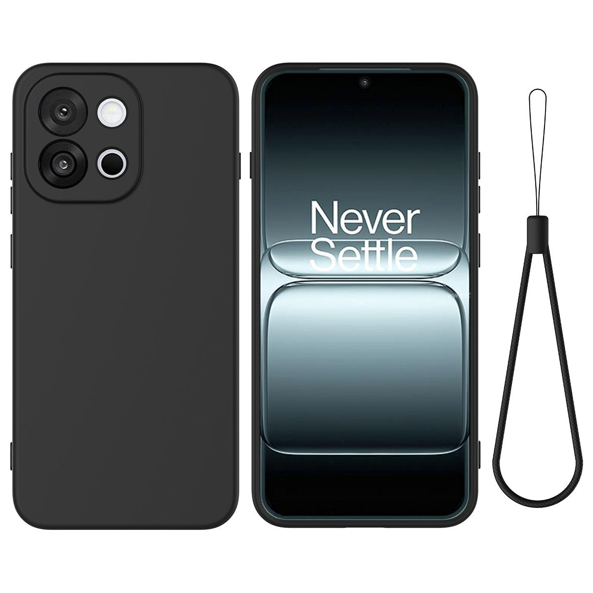 OnePlus Nord 6 EIDERWOOD Foret Silikone Bagside Cover m. Strop - Sort