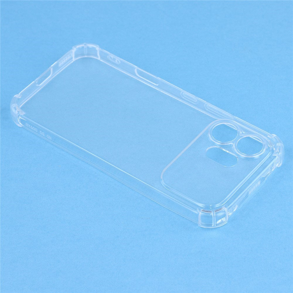 Honor 600 EIDERWOOD Fleksibelt Plast Bagside Cover m. Stødabsorberende Hjørner - Gennemsigtig