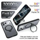 iPhone 18 Pro / 17 Pro EIDERWOOD Hybrid Plast Bagside Cover m. Roterende Kickstand - MagSafe Kompatibel - Sort