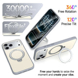 iPhone 18 Pro / 17 Pro EIDERWOOD Hybrid Plast Bagside Cover m. Roterende Kickstand - MagSafe Kompatibel - Hvid