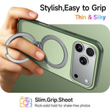 iPhone 18 Pro / 17 Pro EIDERWOOD Hybrid Plast Bagside Cover m. Roterende Kickstand - MagSafe Kompatibel - Grøn
