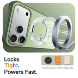 iPhone 18 Pro Max / 17 Pro Max EIDERWOOD Hybrid Plast Bagside Cover m. Roterende Kickstand - MagSafe Kompatibel - Grøn