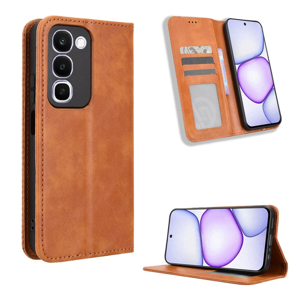 Realme C100 EIDERWOOD Kunstlæder Flip Cover m. Kortholder - Brun