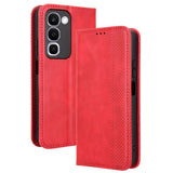 Realme C100 EIDERWOOD Kunstlæder Flip Cover m. Kortholder - Rød
