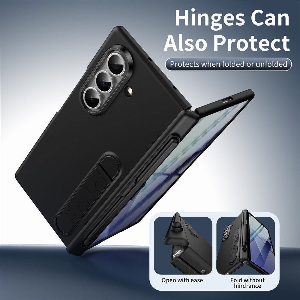 Samsung Galaxy Z Fold8 Hårdt Plast Bagside Cover m. Beskyttelsesglas & Kickstand - Sort