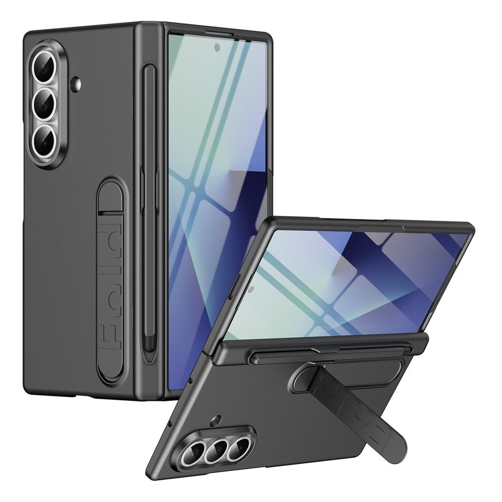 Samsung Galaxy Z Fold8 Hårdt Plast Bagside Cover m. Beskyttelsesglas & Kickstand - Grå