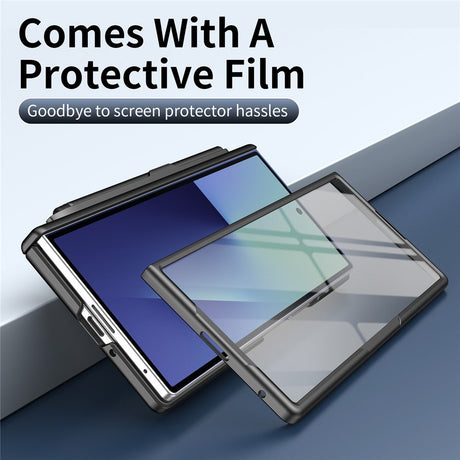 Samsung Galaxy Z Fold8 Ultra Hårdt Plast Bagside Cover m. Beskyttelsesglas & Kickstand - Grå