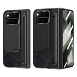 Google Pixel 11 Pro Fold EIDERWOOD Kunstlæder Mobilcover m. Hærdet Glas - Sort