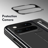 Google Pixel 11 Pro Fold EIDERWOOD Kunstlæder Mobilcover m. Hærdet Glas - Sort
