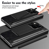 Google Pixel 11 Pro Fold EIDERWOOD Kunstlæder Mobilcover m. Hærdet Glas - Sort