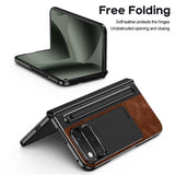 Google Pixel 11 Pro Fold EIDERWOOD Kunstlæder Mobilcover m. Hærdet Glas - Brun / Sort