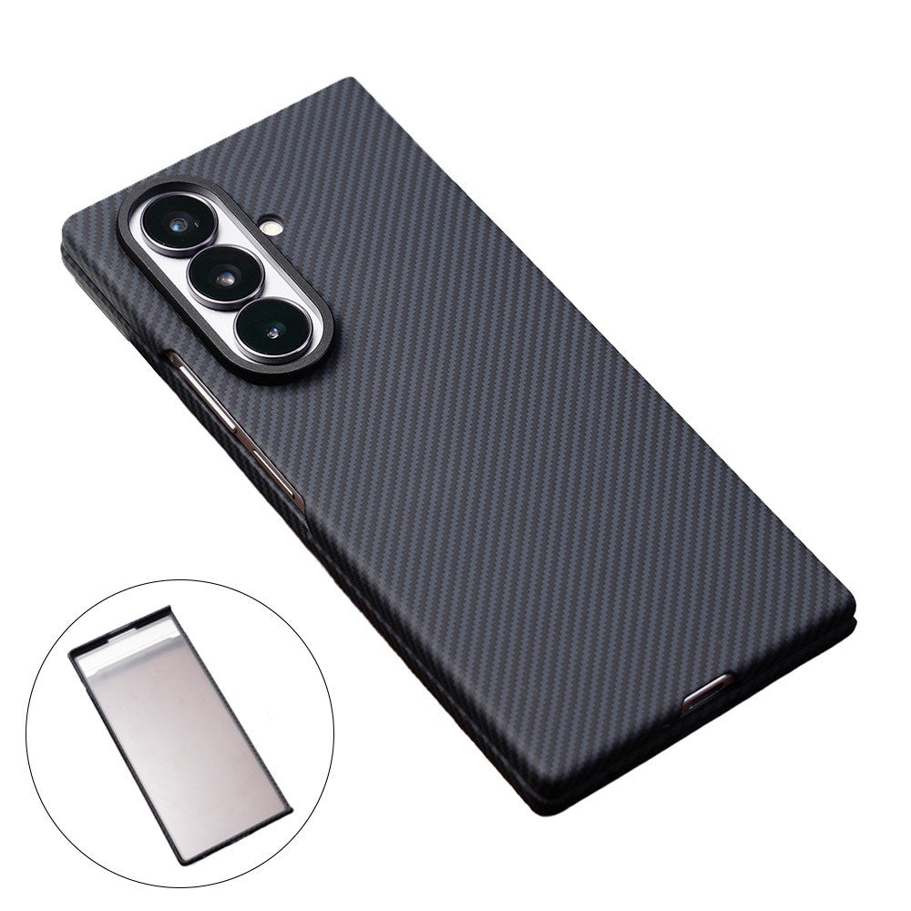 Samsung Galaxy Z Fold8 Ultra Hårdt Plast Carbon Bagside Cover - MagSafe Kompatibel - Sort