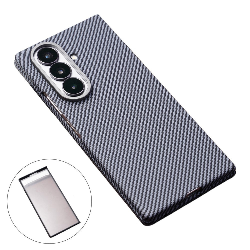 Samsung Galaxy Z Fold8 Hårdt Plast Carbon Bagside Cover - MagSafe Kompatibel - Grå
