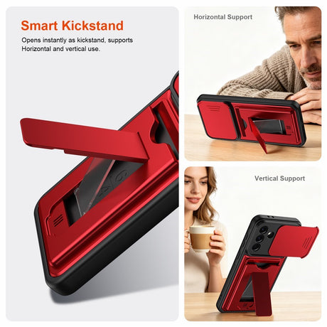 Samsung Galaxy A27 EIDERWOOD Hybrid Håndværker Cover m. Cam Slider - Rød