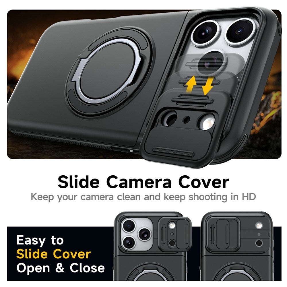 iPhone 18 Pro / 17 Pro EIDERWOOD Hybrid Plast Håndværker Cover m. Cam Slider - MagSafe Kompatibel - Sort