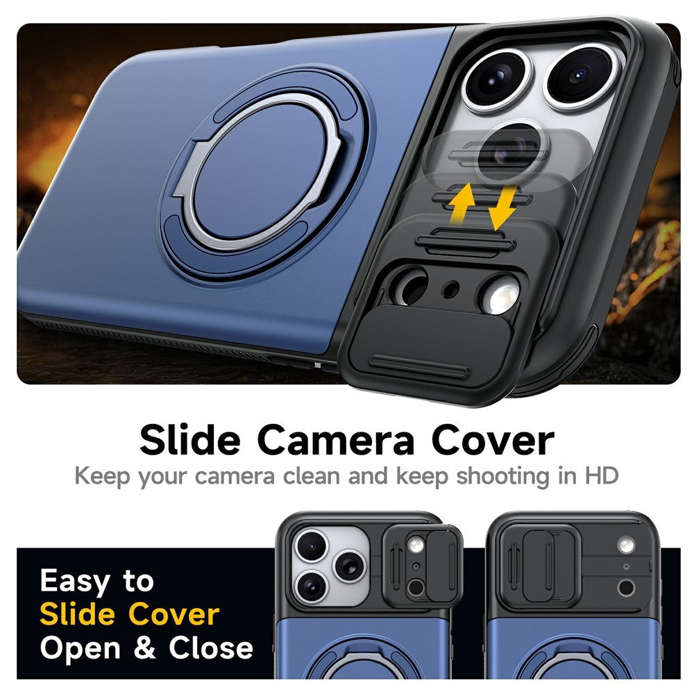 iPhone 18 Pro / 17 Pro EIDERWOOD Hybrid Plast Håndværker Cover m. Cam Slider - MagSafe Kompatibel - Blå