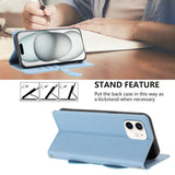 iPhone 12 / 12 Pro Flip Cover - 3D Katteører - Kortholder - Ståfunktion - Blå