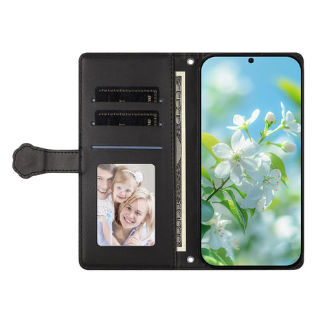 iPhone 16 Pro Flip Cover - 3D Katteører - Kortholder - Ståfunktion - Sort
