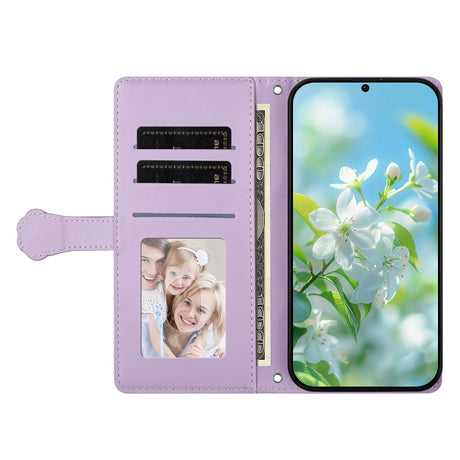 iPhone 16 Pro Flip Cover - 3D Katteører - Kortholder - Ståfunktion - Lilla