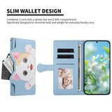 iPhone 16 Flip Cover - 3D Katteører - Kortholder - Ståfunktion - Blå