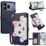 iPhone 18 Pro Max / 17 Pro Max Flip Cover - 3D Katteører - Kortholder - Ståfunktion - Lilla