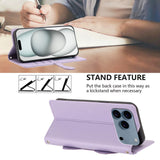 iPhone 18 Pro / 17 Pro Flip Cover - 3D Katteører - Kortholder - Ståfunktion - Lilla