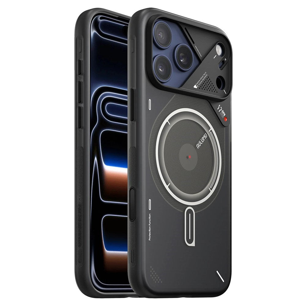 iPhone 17 Pro Max AULUMU Selvlysende Fleksibelt Plastik Mobilcover - MagSafe Kompatibel - Sort