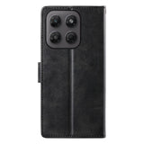 Motorola Moto G47 / G37 EIDERWOOD Læder Flip Cover m. Pung & Strop - Sort