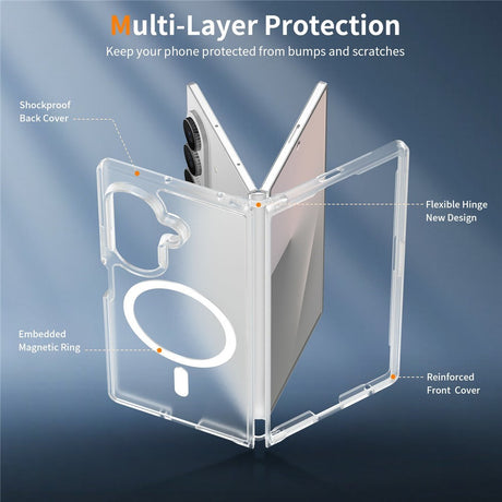 Samsung Galaxy Z Fold8 Ultra Mat Fleksibelt Plast Bagside Cover - MagSafe Kompatibel - Gennemsigtig