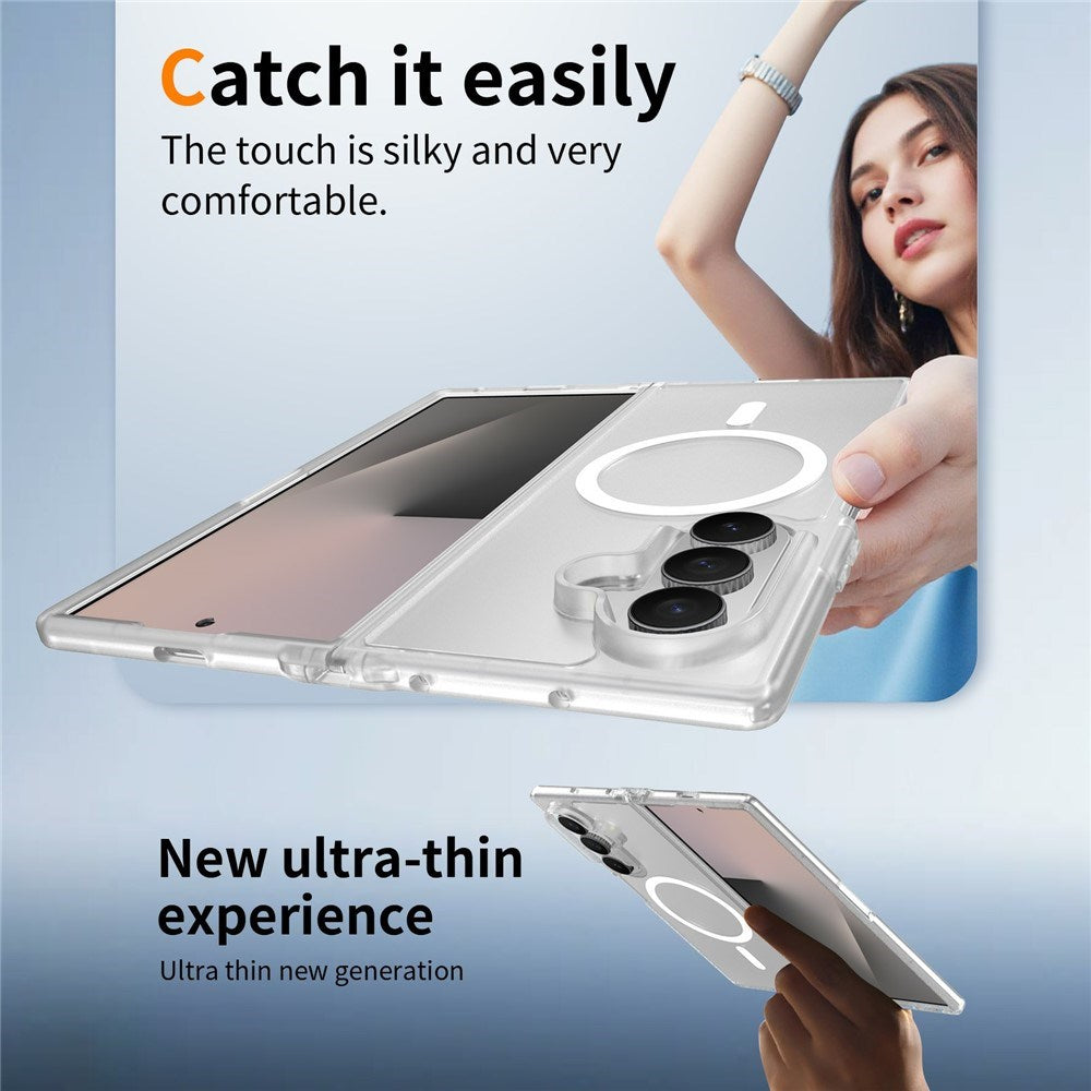 Samsung Galaxy Z Fold8 Mat Fleksibelt Plast Bagside Cover - MagSafe Kompatibel - Gennemsigtig