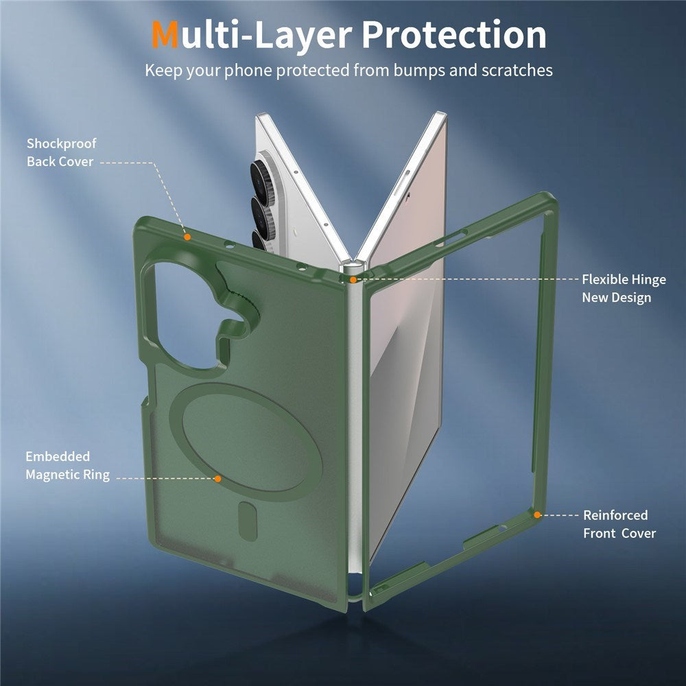 Samsung Galaxy Z Fold8 Mat Fleksibelt Plast Bagside Cover - MagSafe Kompatibel - Grøn