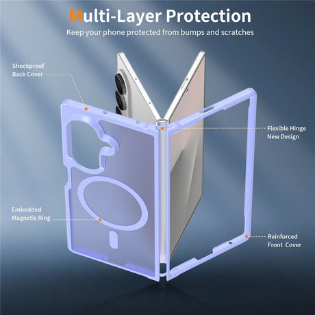 Samsung Galaxy Z Fold8 Ultra Mat Fleksibelt Plast Bagside Cover - MagSafe Kompatibel - Lilla