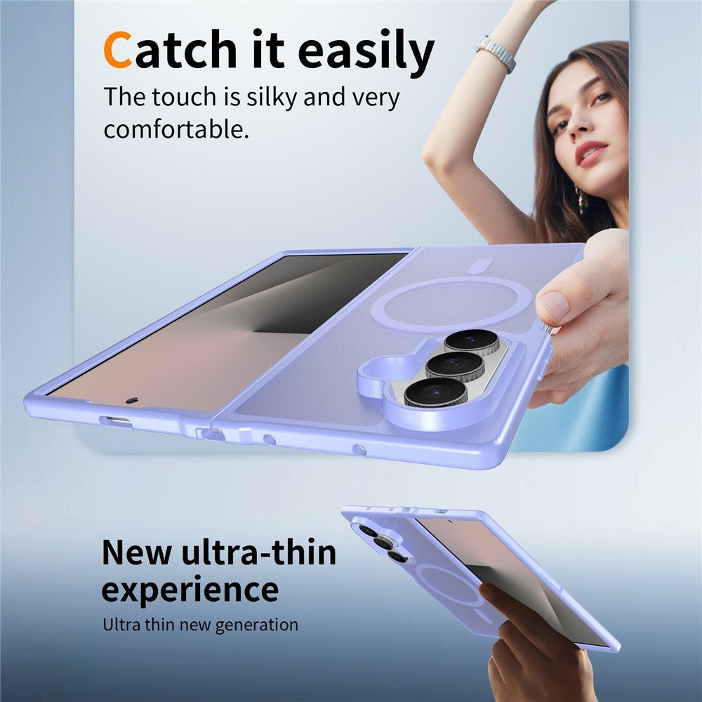 Samsung Galaxy Z Fold8 Mat Fleksibelt Plast Bagside Cover - MagSafe Kompatibel - Lilla