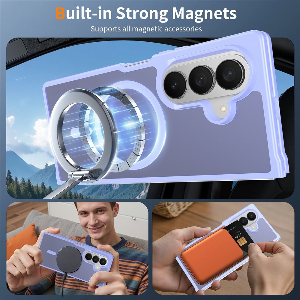 Samsung Galaxy Z Fold8 Mat Fleksibelt Plast Bagside Cover - MagSafe Kompatibel - Lilla
