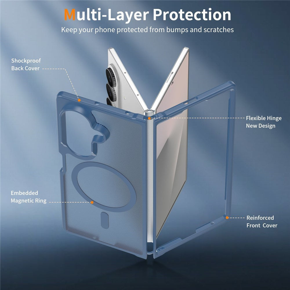 Samsung Galaxy Z Fold8 Mat Fleksibelt Plast Bagside Cover - MagSafe Kompatibel - Blå