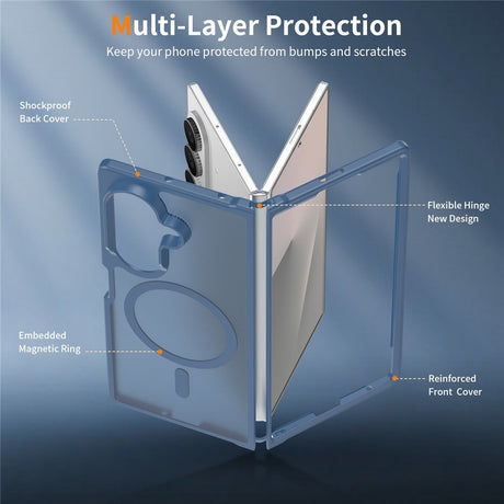 Samsung Galaxy Z Fold8 Ultra Mat Fleksibelt Plast Bagside Cover - MagSafe Kompatibel - Blå