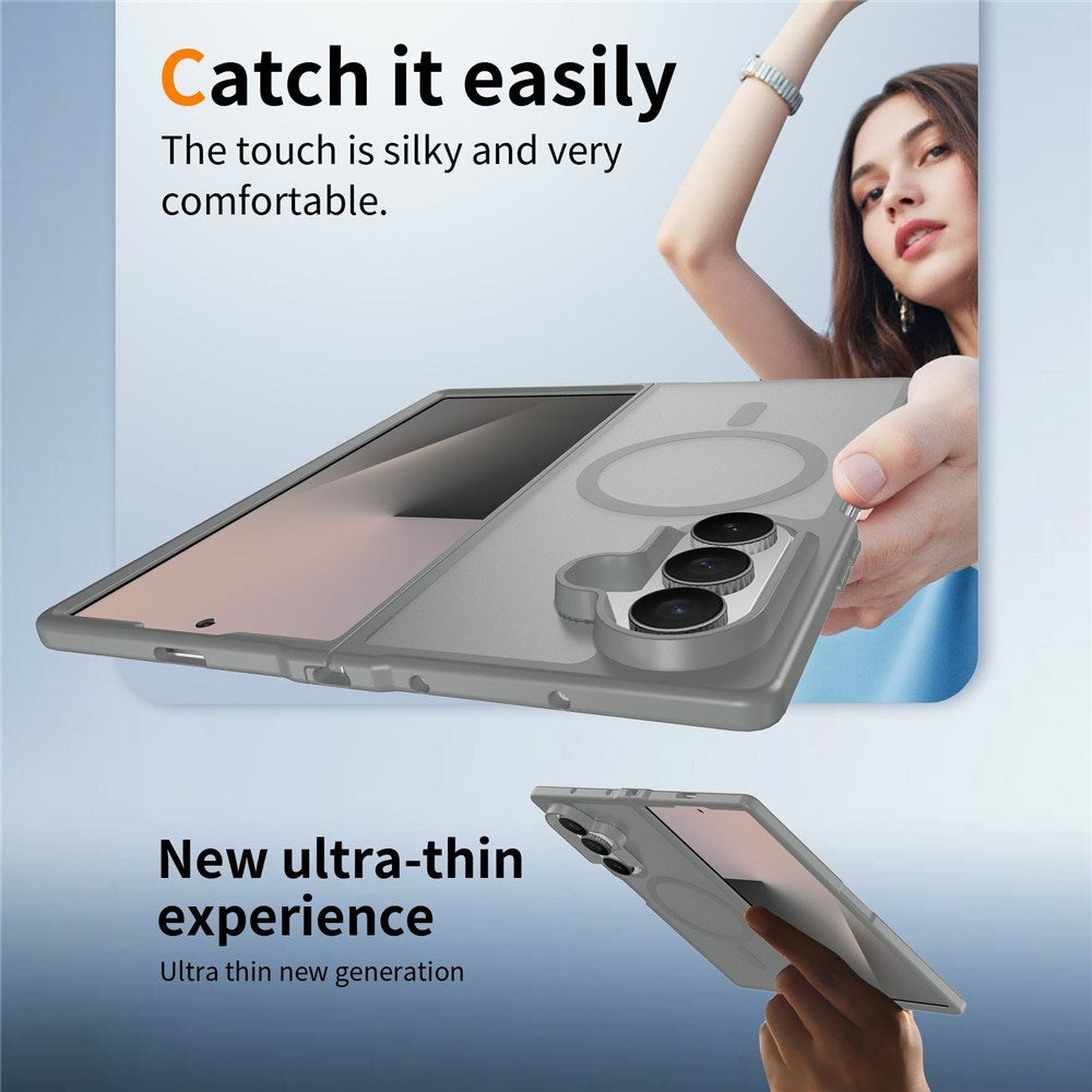 Samsung Galaxy Z Fold8 Mat Fleksibelt Plast Bagside Cover - MagSafe Kompatibel - Grå