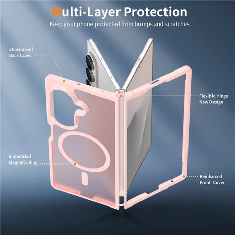 Samsung Galaxy Z Fold8 Ultra Mat Fleksibelt Plast Bagside Cover - MagSafe Kompatibel - Lyserød