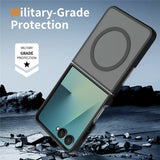Samsung Galaxy Z Flip8 Mat Fleksibelt Plast Bagside Cover - MagSafe Kompatibel - Sort