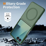 Samsung Galaxy Z Flip8 Mat Fleksibelt Plast Bagside Cover - MagSafe Kompatibel - Grøn